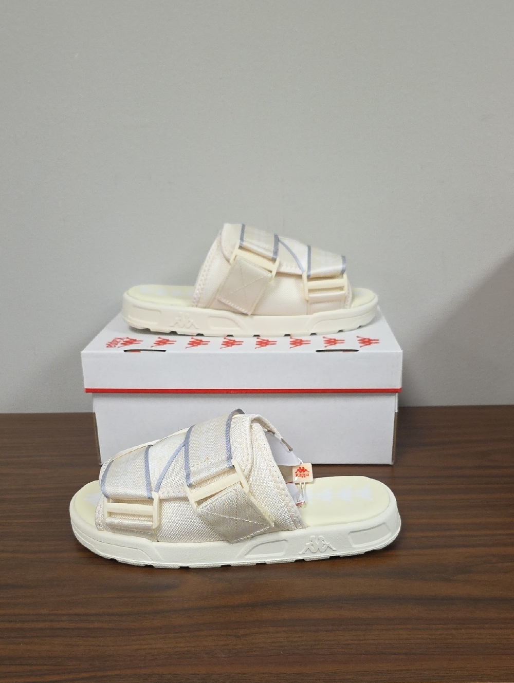 Kappa 222 Banda Mitel 1 Slides Yellow/White/Grey Size Women's 9/Men's 8 304KUQ0